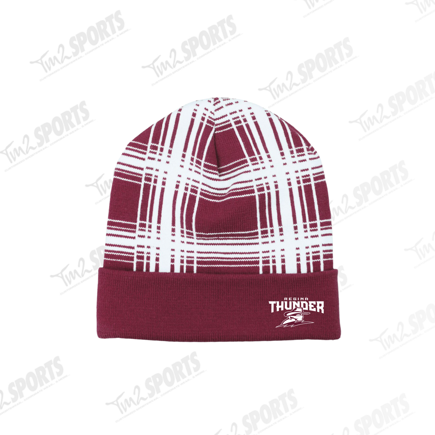 26RTFAN - Mega-Plaid Beanie - Maroon