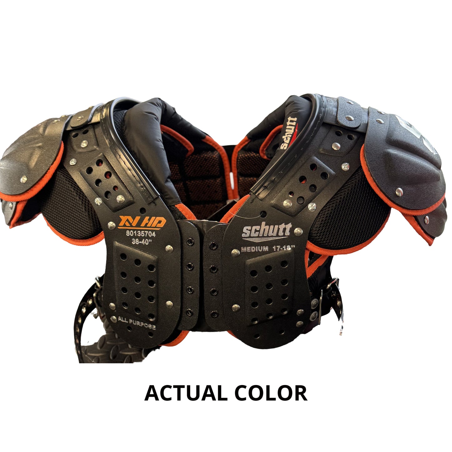 Schutt Adult Football Shoulder Pad Varsity XV HD - Black/Orange