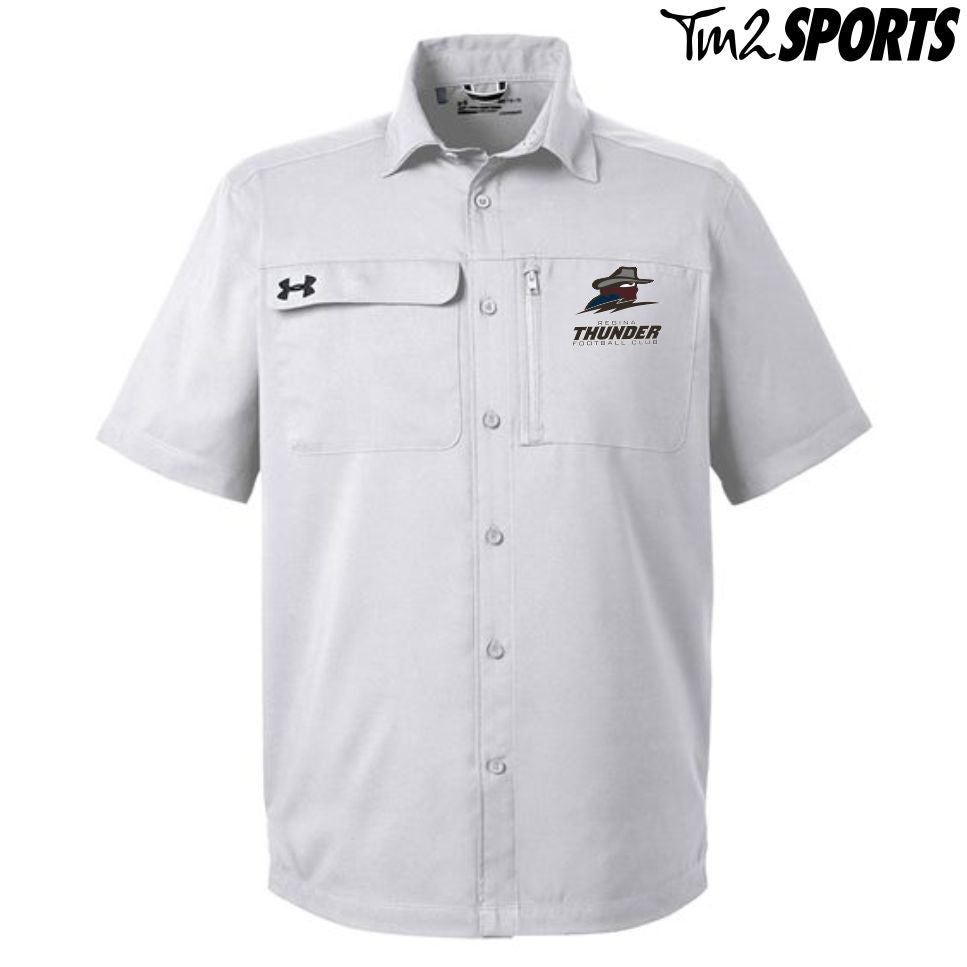 PLAY25 - Under Armour Motivate Coach Woven Shirt - Grey