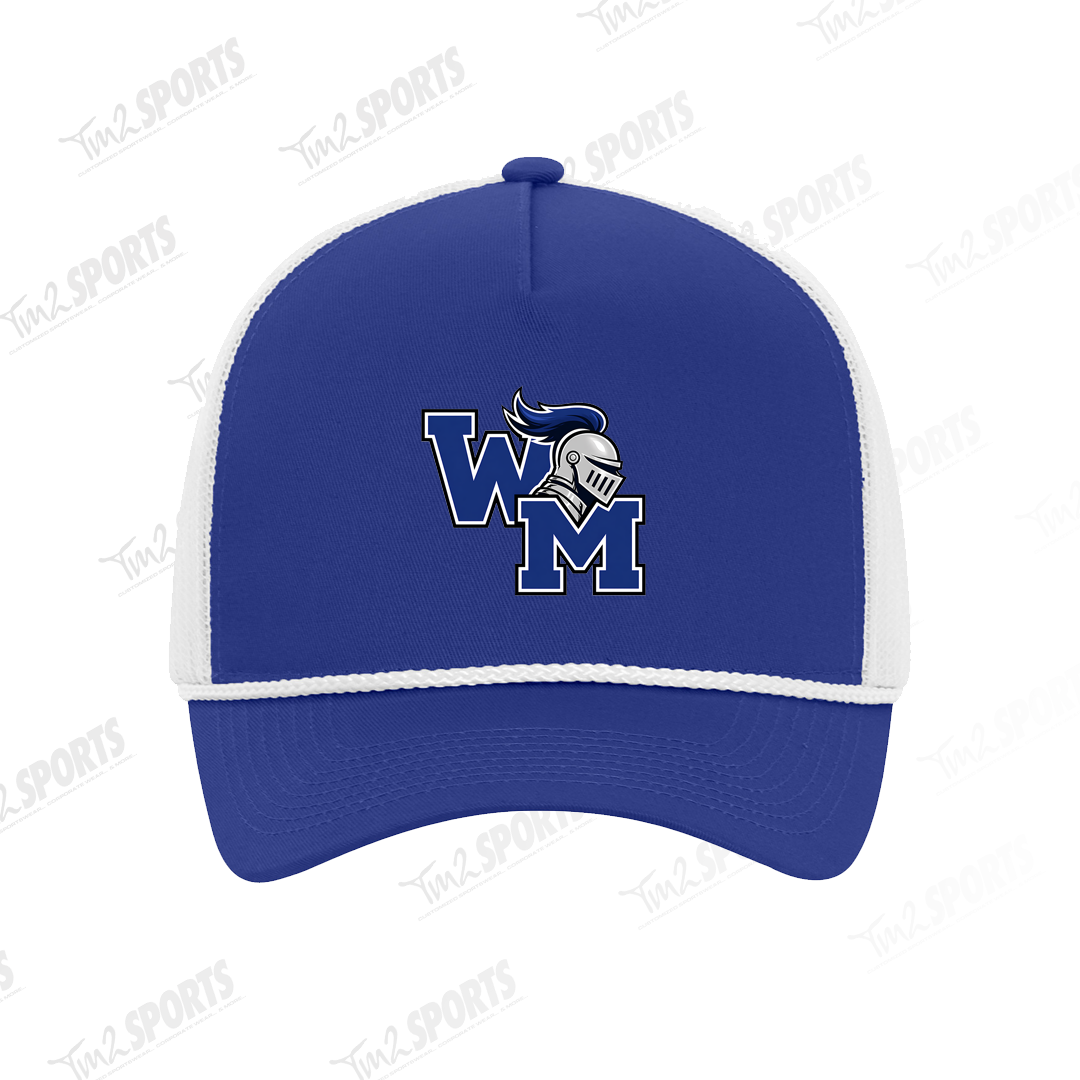 WMC26 - Everyday Cotton Twill 5-Panel Trucker Rope Cap - Royal/White