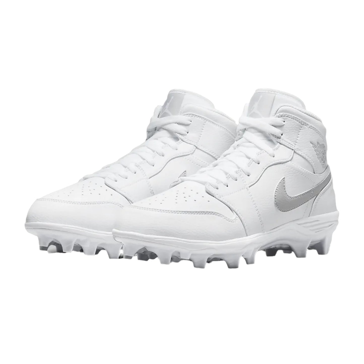 Nike JORDAN 1 Mid TD Football Cleats - White “Grey Fog”