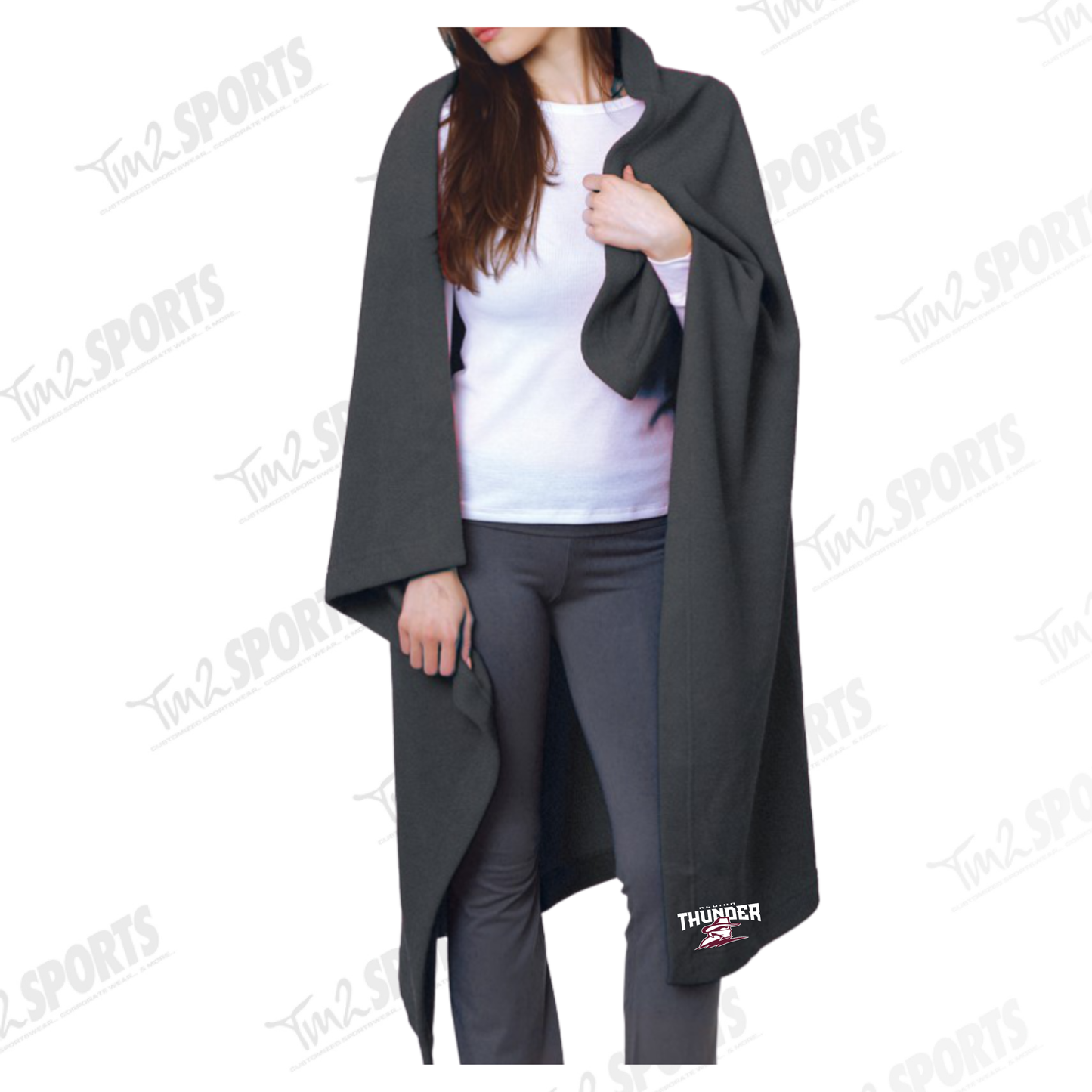 26RTFAN - Stadium Fleece Blanket - 9000 - Charcoal Heather