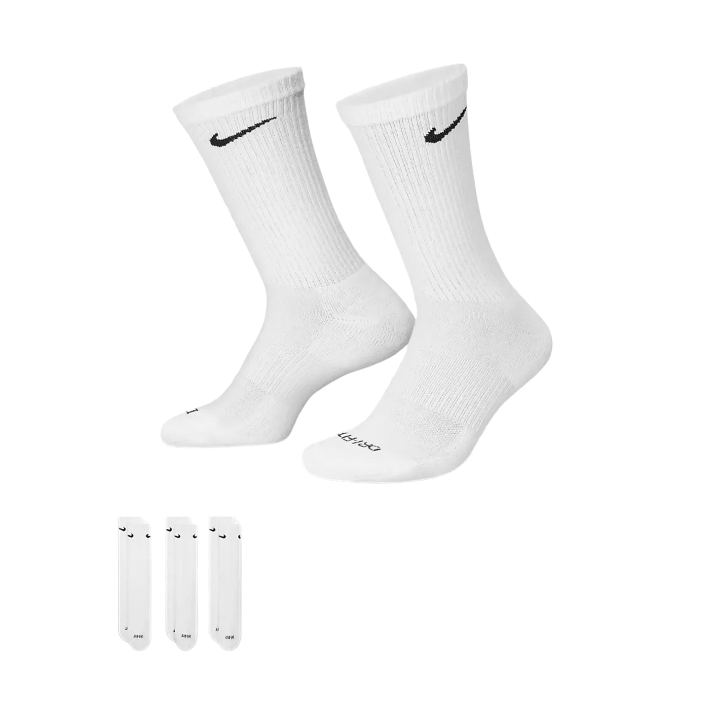 Nike Everyday Plus Cushioned Socks - 3 Pack White/Black
