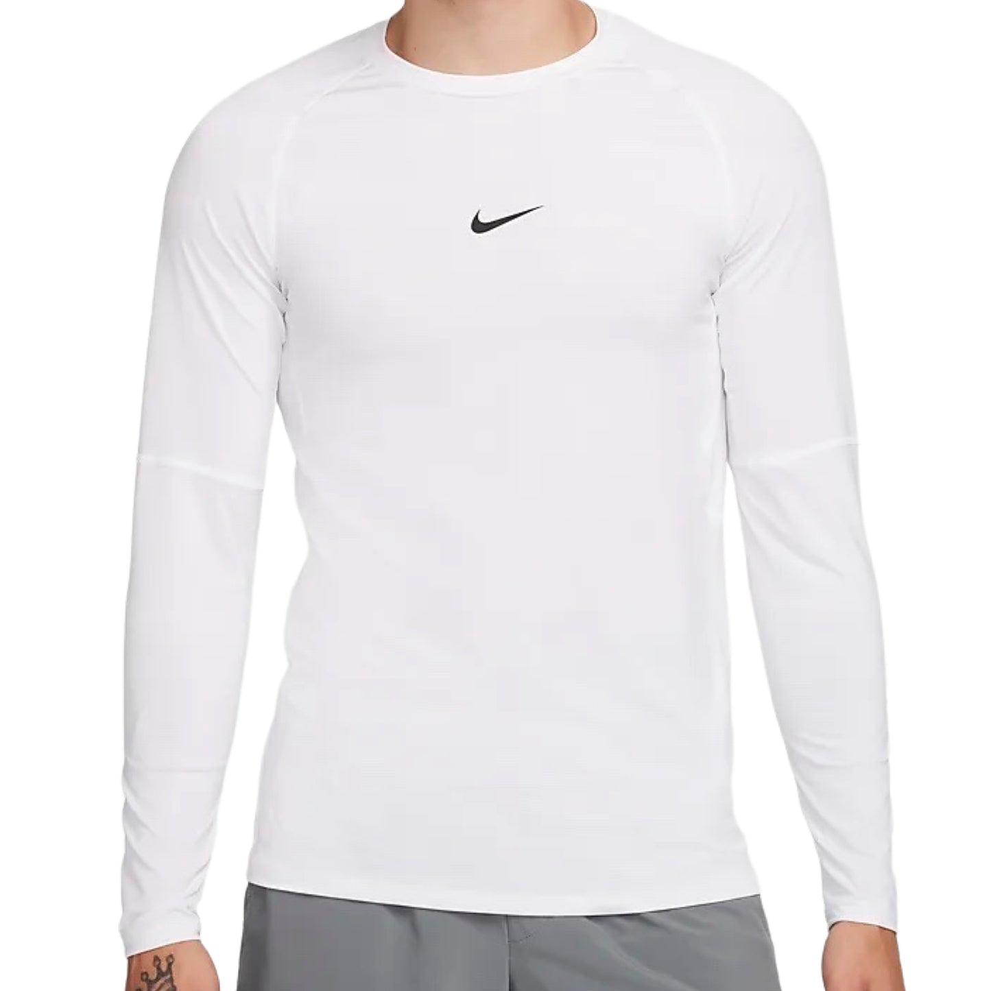 Nike Pro Men's Dri-FIT Slim Long-Sleeve Fitness Top - White