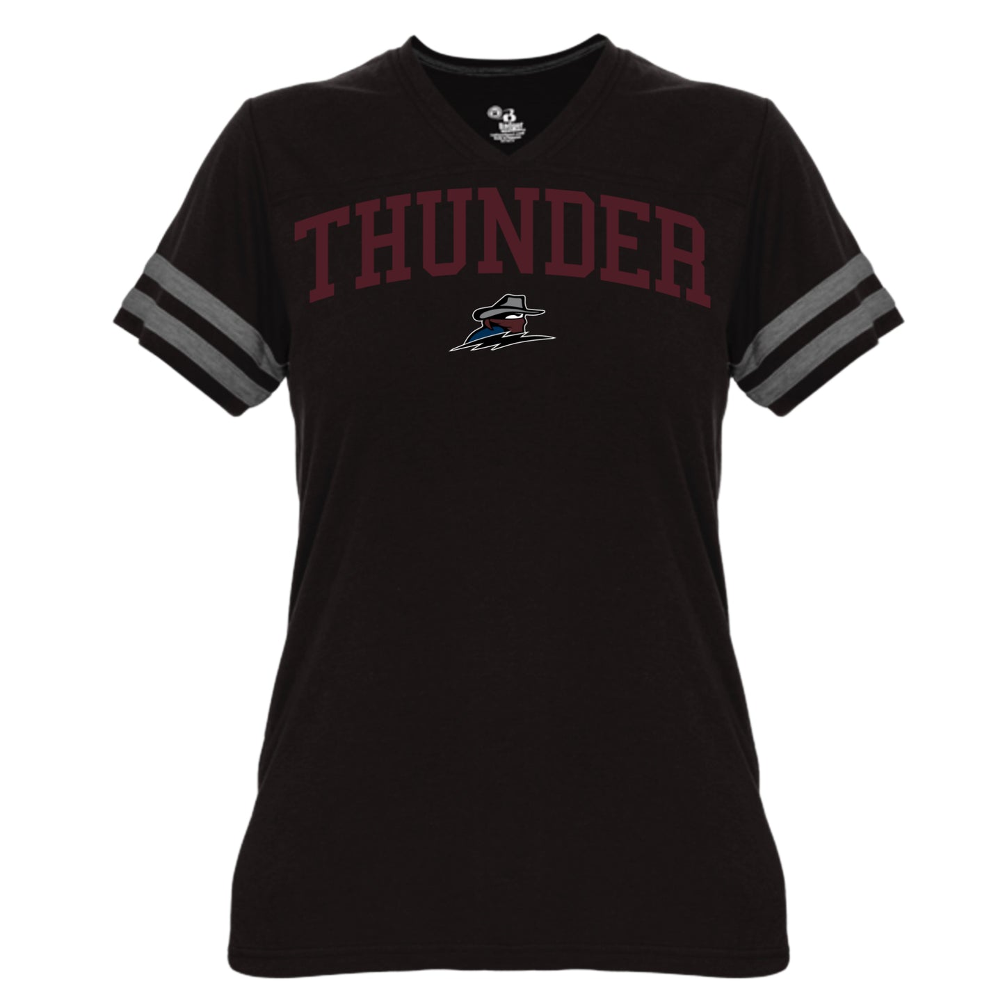 TH24 - SALE - Women’s Triblend Fan Tee - Black/Graphite