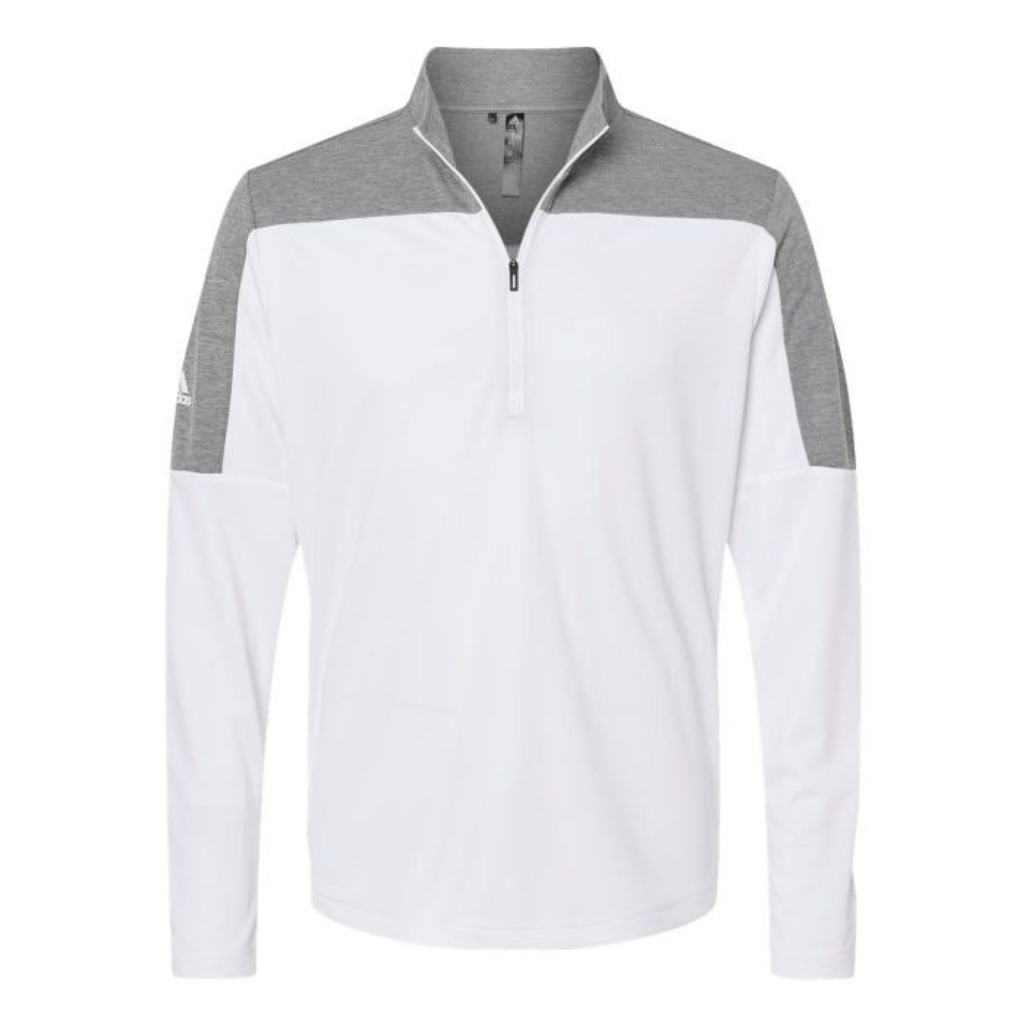 Adidas Men's White / Grey Three Melange Lightweight Quarter-Zip