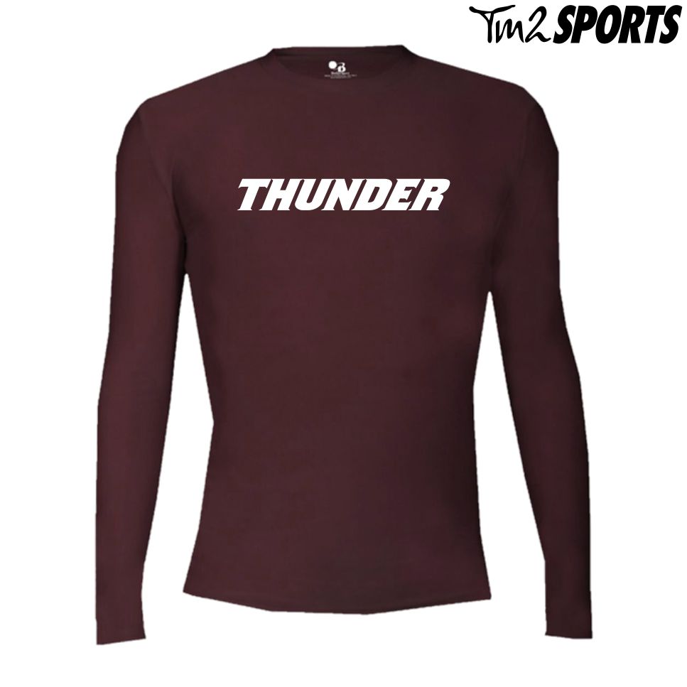 PLAY25 - Sport Pro-Compression Long Sleeve Shirt - Maroon