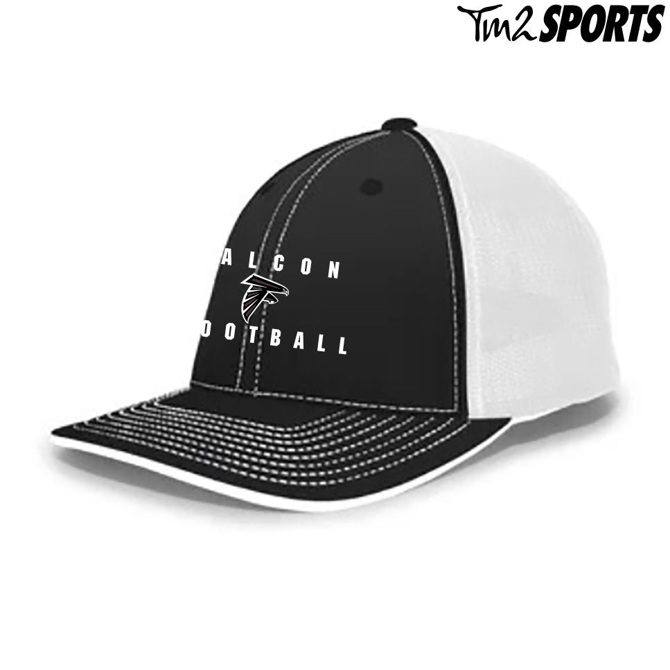 MGFB25 - Contrast Stitch Trucker Snapback Cap - Black/White