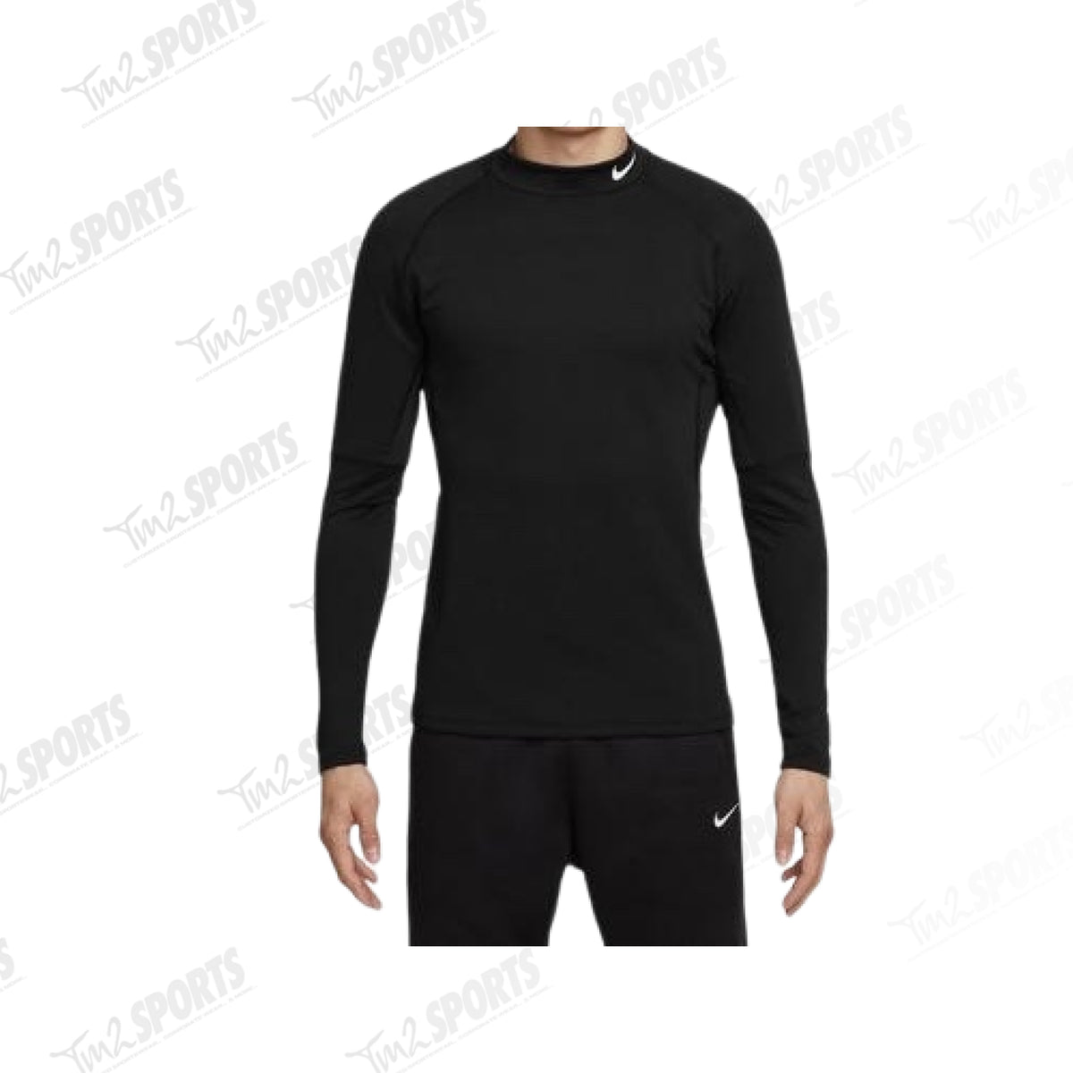 Nike Pro Men's Dri-FIT Warm Long-Sleeve Fitness Mock Slim Fit Black