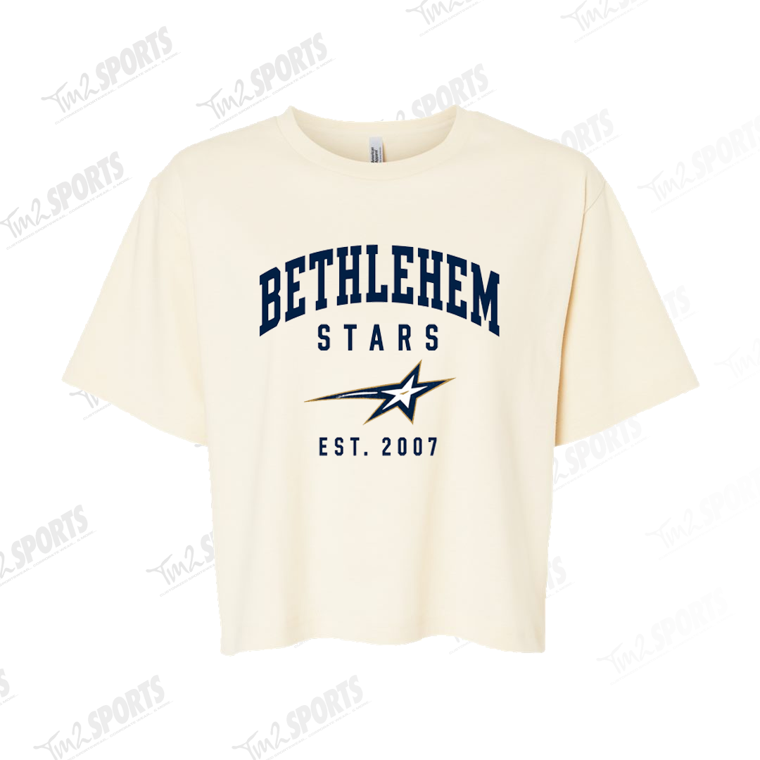 BETH26 - AA Women's Fine Jersey Mid-Length Boxy Tee - Creme