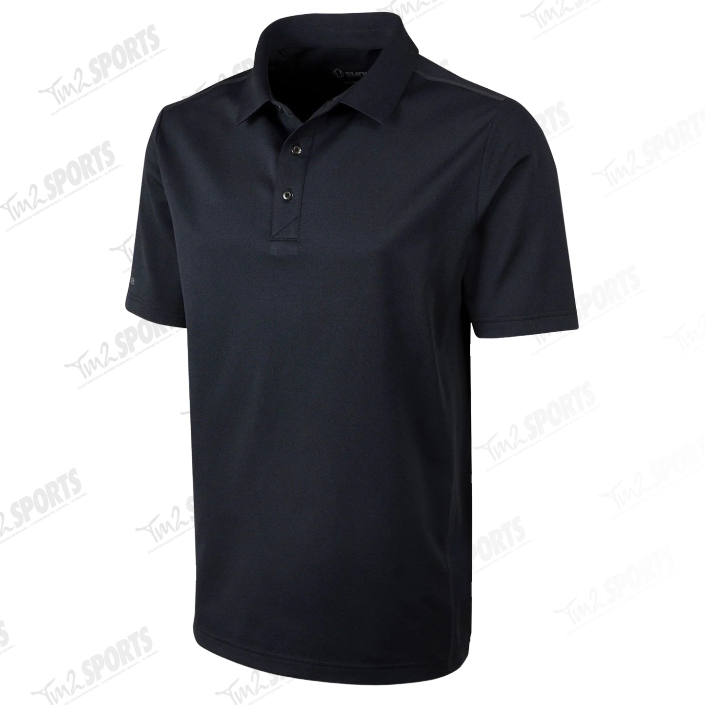 SUNICE Men's Fynn Body Mapping Polo Knit - Black/Charcoal