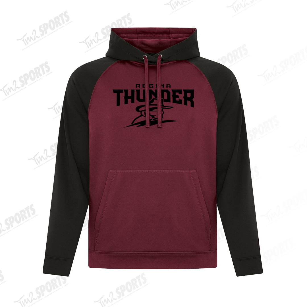 RTFAN25 - Game Day Fleece Two Tone Hoodie - Maroon/Black
