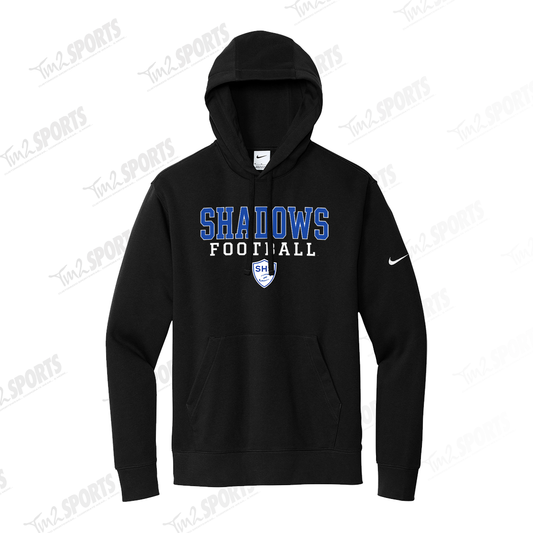 SHAD26 - Nike Club Fleece Sleeve Swoosh Pullover Hoodie - Black