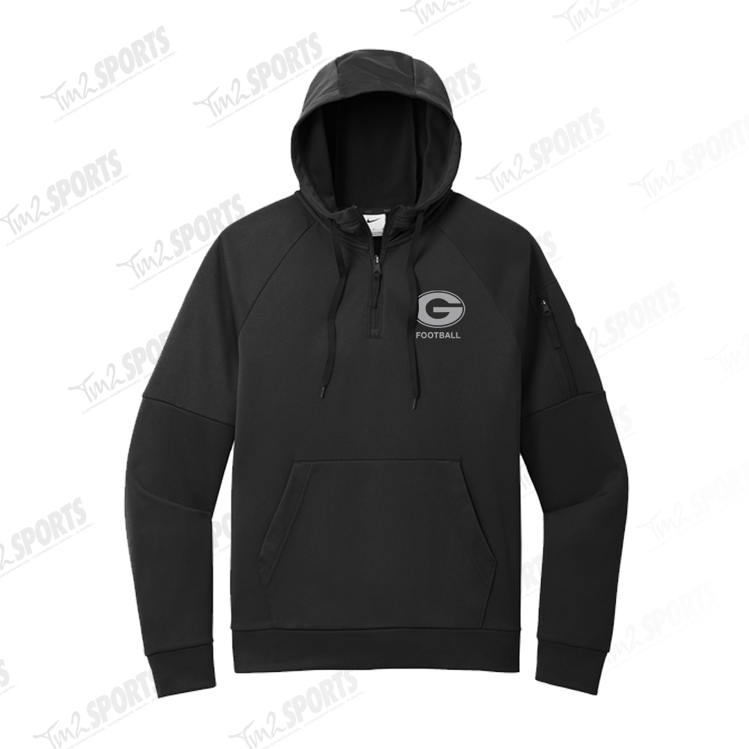 GUAR26  - Nike Therma-FIT Pocket 1/4-Zip Fleece Hoodie - Black
