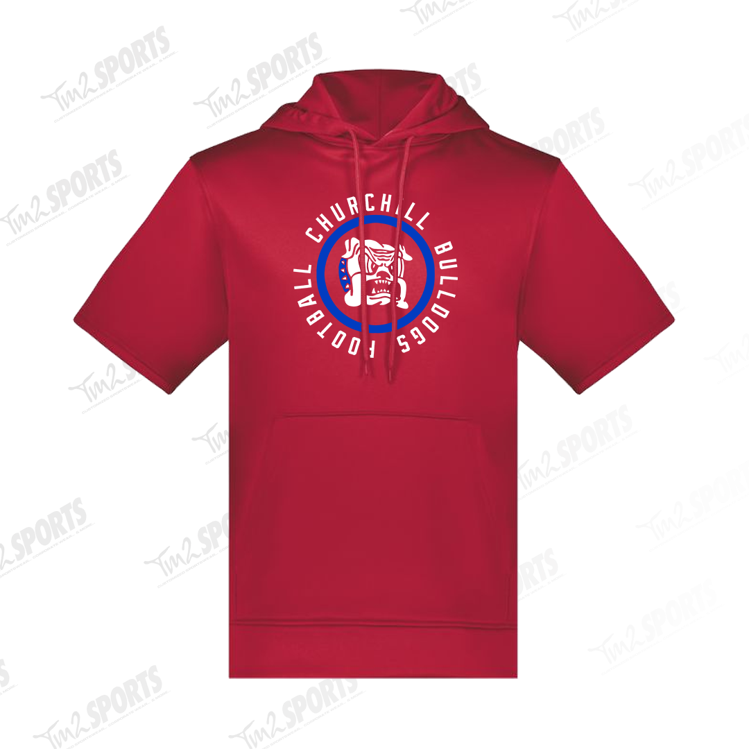 CHUR26 - Wicking Fleece Short Sleeve Hoodie - Red