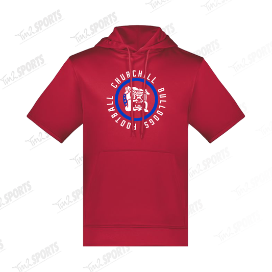 CHUR26 - Wicking Fleece Short Sleeve Hoodie - Red