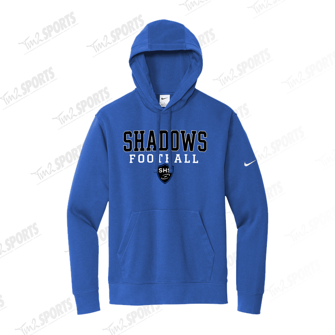 SHAD26 - Nike Club Fleece Sleeve Swoosh Pullover Hoodie - Royal