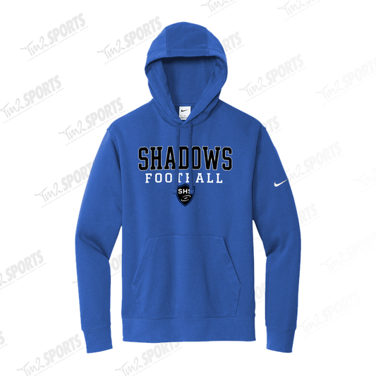 SHAD26 - Nike Club Fleece Sleeve Swoosh Pullover Hoodie - Royal