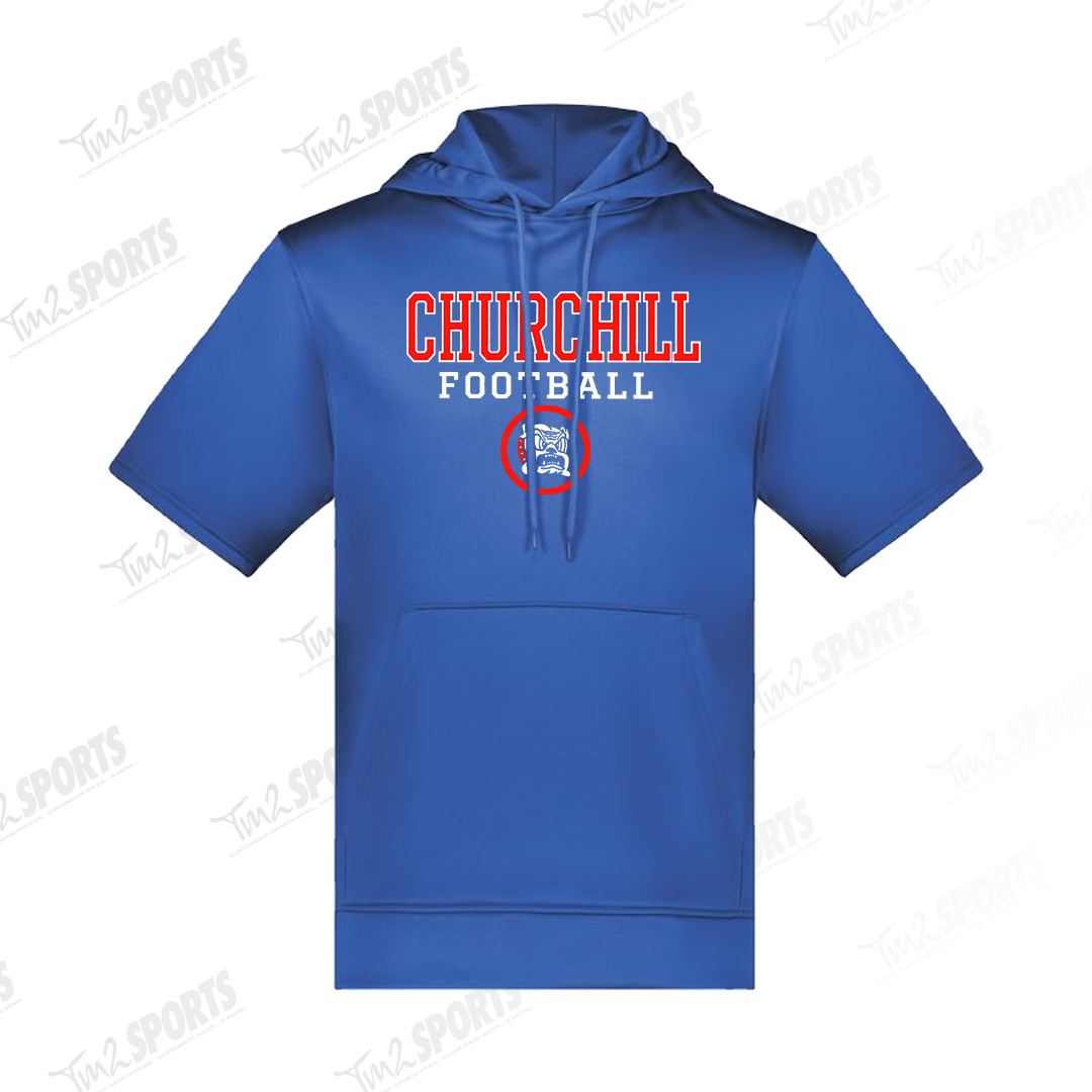 CHUR26 - Wicking Fleece Short Sleeve Hoodie - Royal