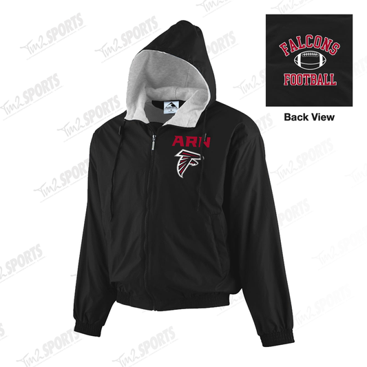 KARN25 - Hooded Taffeta Jacket/Fleece Lined - Black