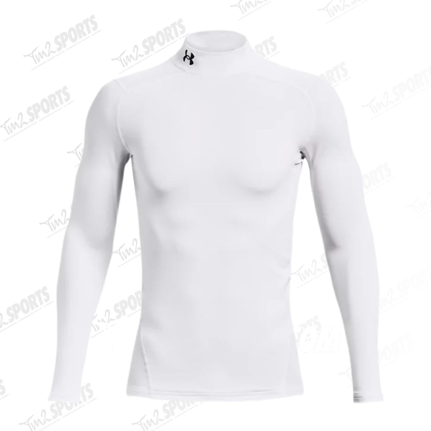 UA Coldgear Men's Compression Mock Long Sleeve - White