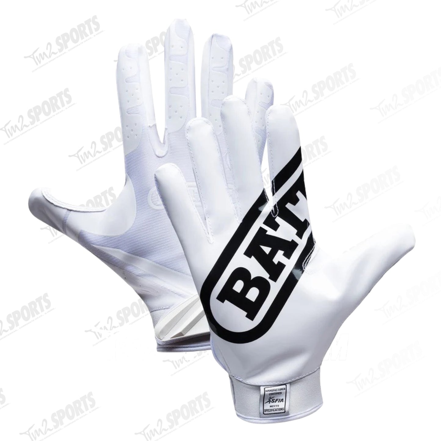 Battle Double Threat Football Receiver Gloves - White