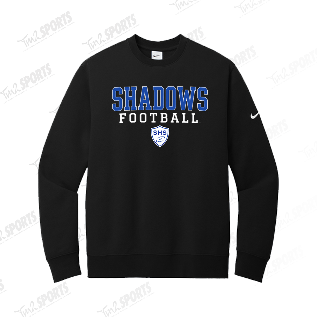 SHAD26 - Nike Club Fleece Sleeve Swoosh Crew - Black