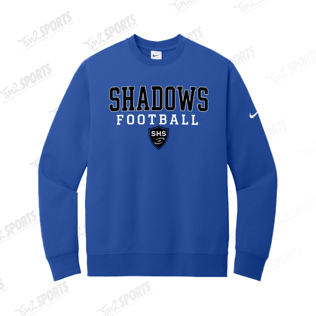 SHAD26 - Nike Club Fleece Sleeve Swoosh Crew - Royal