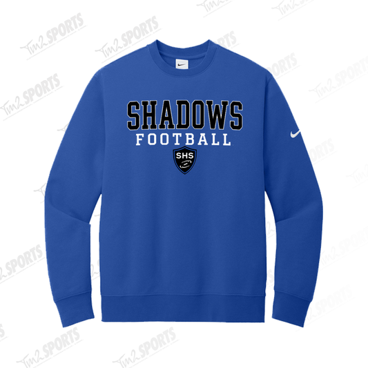 SHAD26 - Nike Club Fleece Sleeve Swoosh Crew - Royal