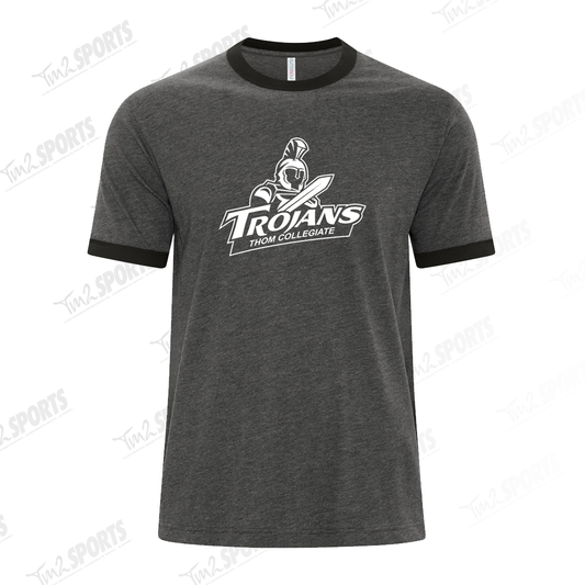 THOMS25 - Ringer Tee Eurospun - Charcoal/Black