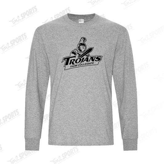 THOMS25 - Cotton Blend Long Sleeve Tee - Grey