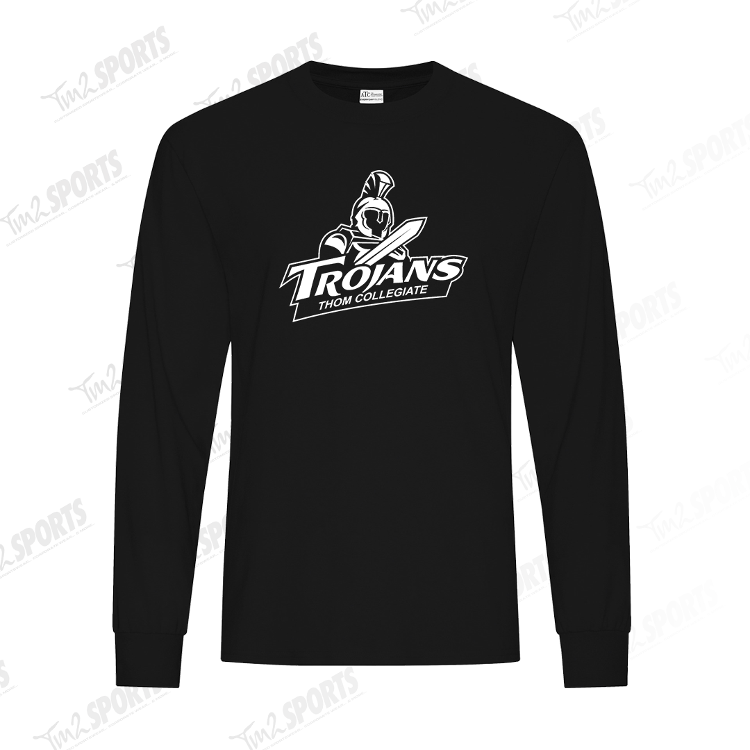 THOMS25 - Cotton Blend Long Sleeve Tee - Black