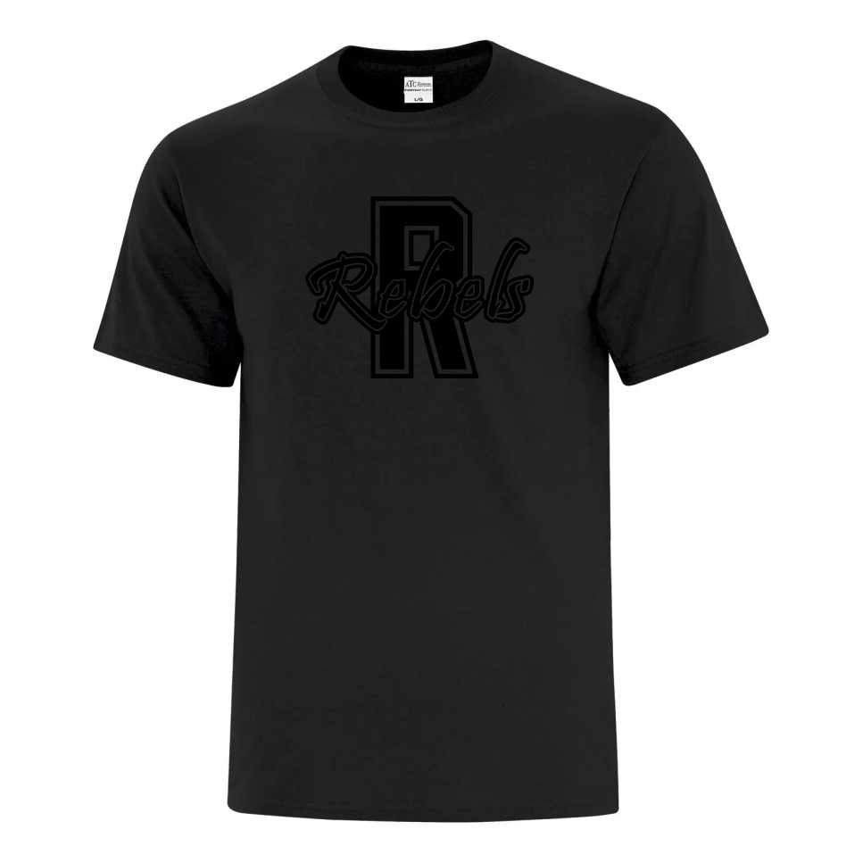 REBH24 - ATC Pro-Spun tee - Black w/Black Logo