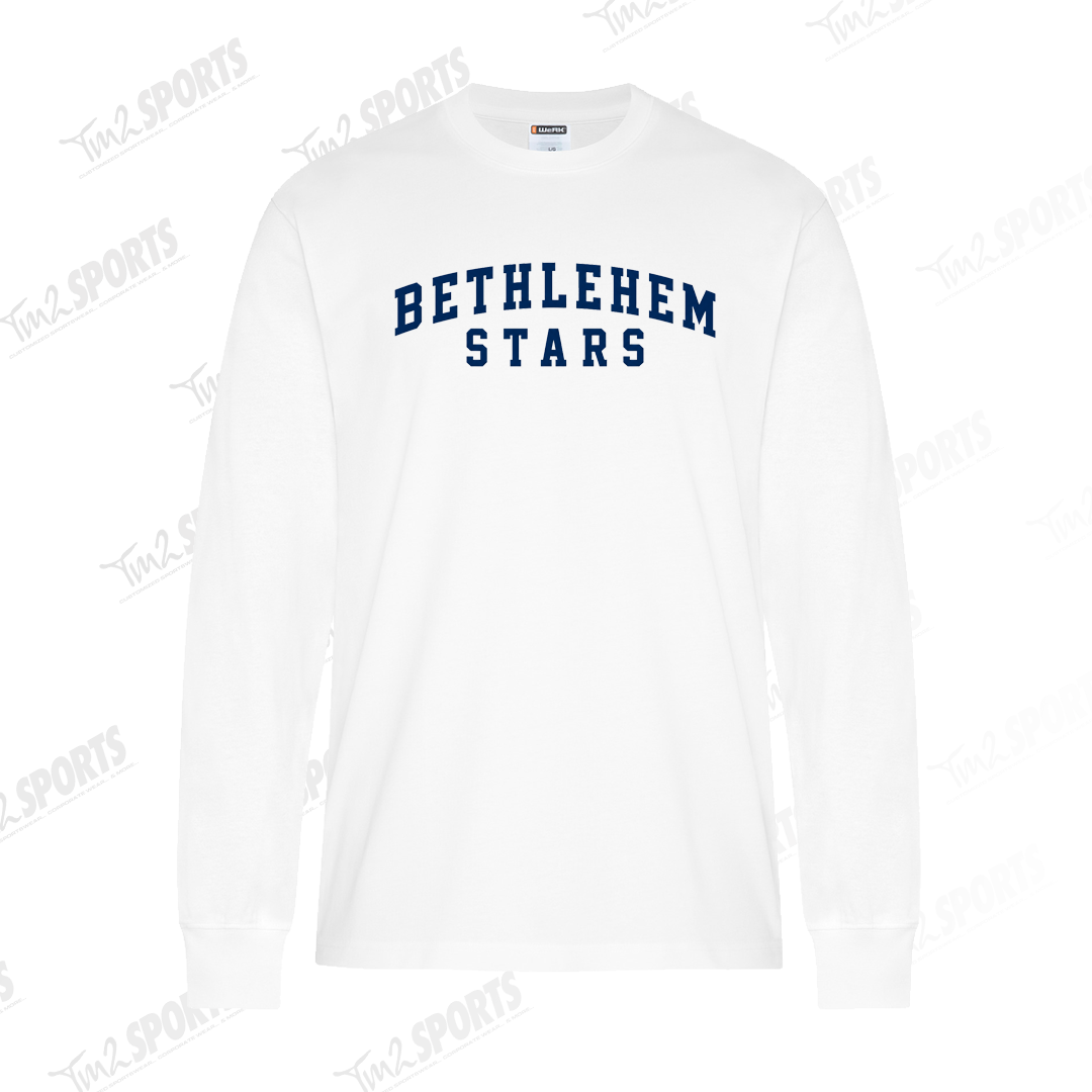BETH26 - WERK Heavyweight Ring Spun Cotton Long Sleeve Tee - White