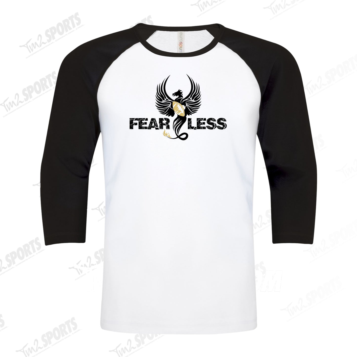 FEARP26 - Ringspun Baseball Tee - Black/White