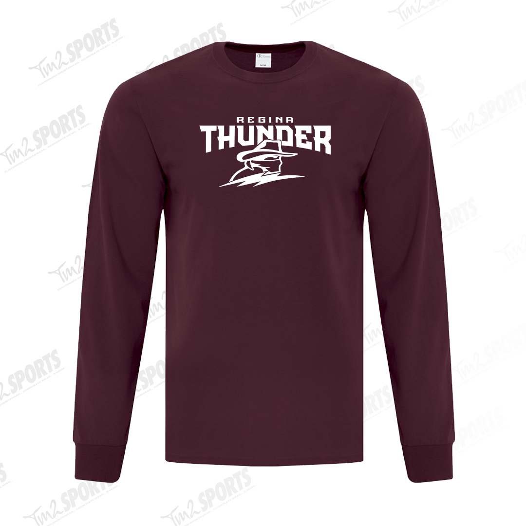 RTFAN25 - Cotton Long Sleeve Tee - Maroon New Logo