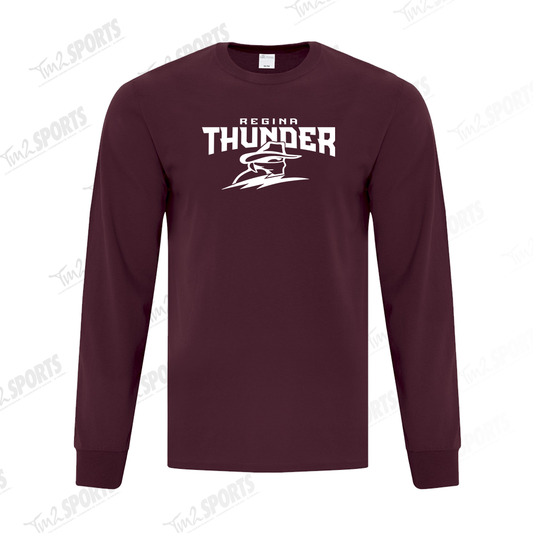 RTFAN25 - Cotton Long Sleeve Tee - Maroon New Logo
