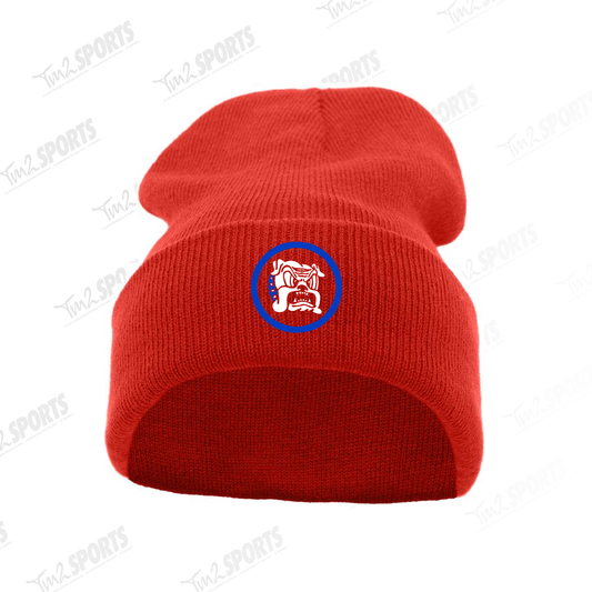 CHUR26 - Knit Fold Over Beanie - Red