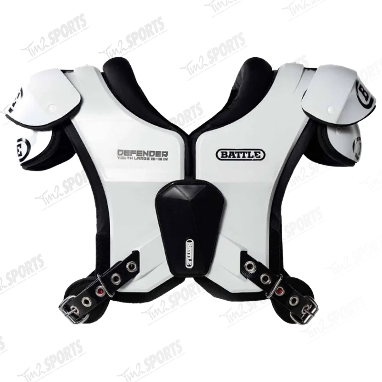 Battle Defender Lightweight Football Shoulder Pads - White