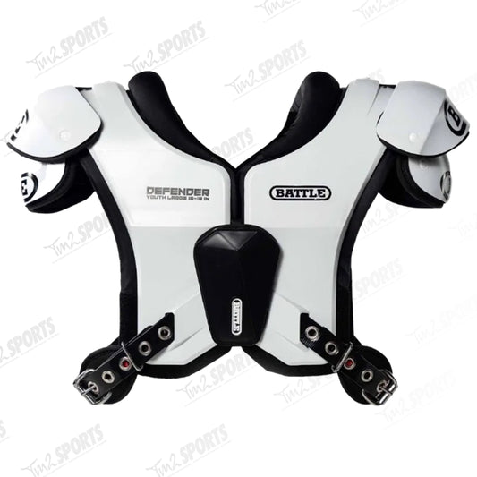 Battle Defender Lightweight Football Shoulder Pads - White