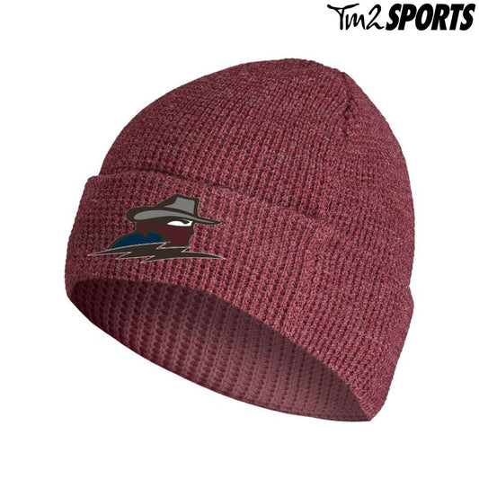 PLAY25 - Waffle Knit Cuff Beanie - Maroon