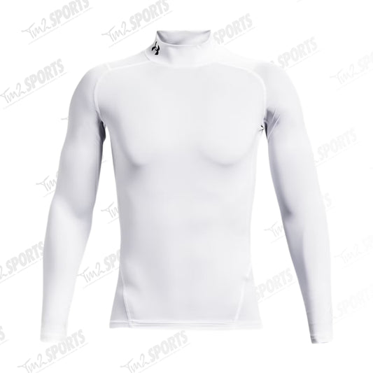 UA Heatgear Mock Compression Long Sleeve White