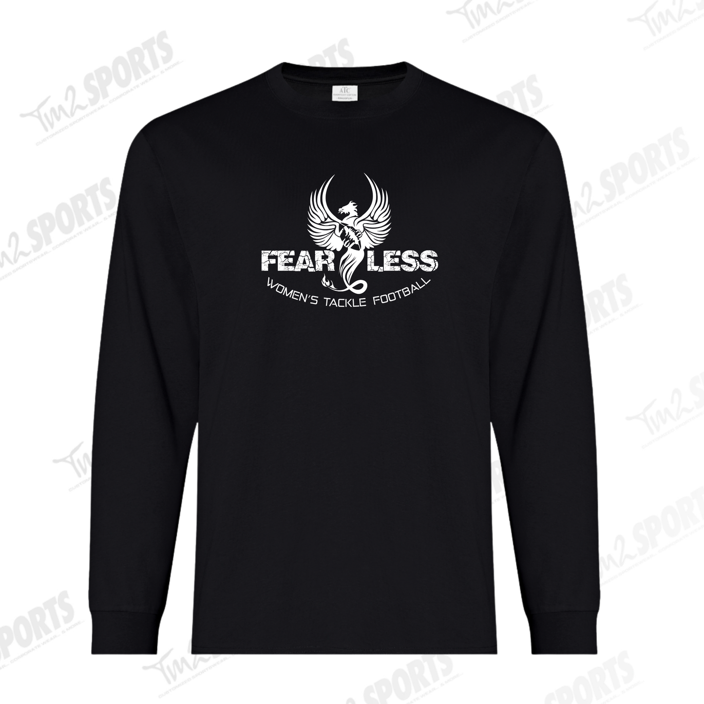 FANFEAR26 - Everyday Ring Spun Cotton Long Sleeve Tee - Black