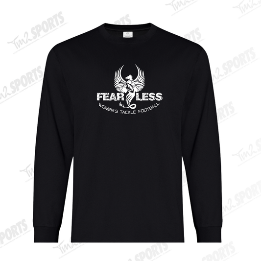 FANFEAR26 - Everyday Ring Spun Cotton Long Sleeve Tee - Black