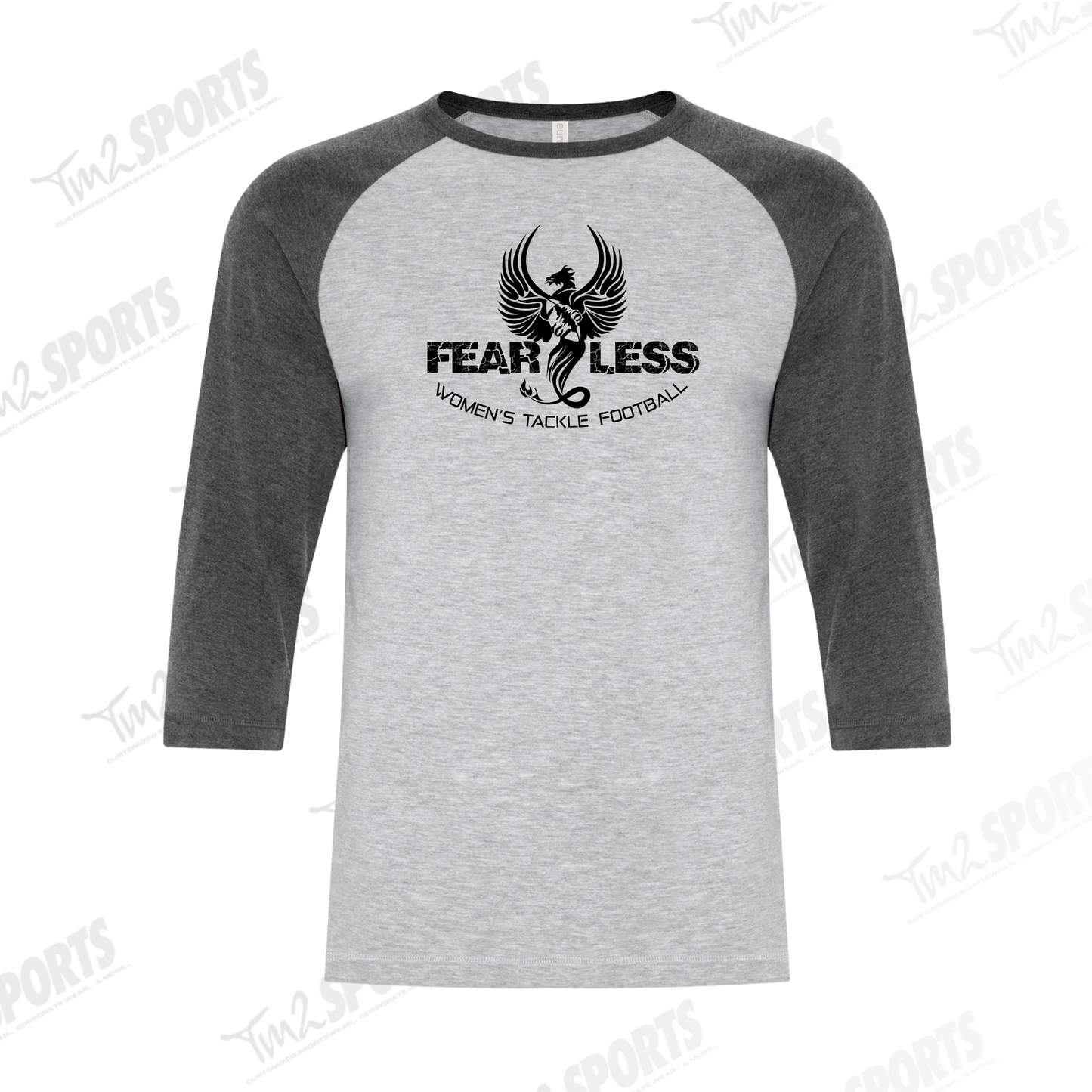 FANFEAR26 - Ring Spun Baseball Tee - Grey/Charcoal