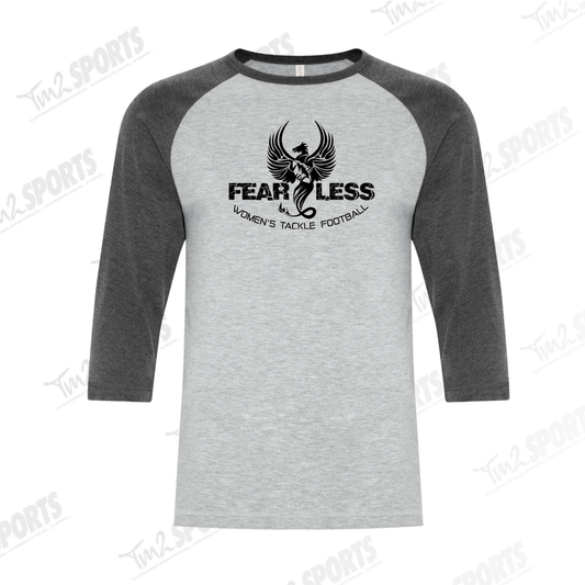 FANFEAR26 - Ring Spun Baseball Tee - Grey/Charcoal