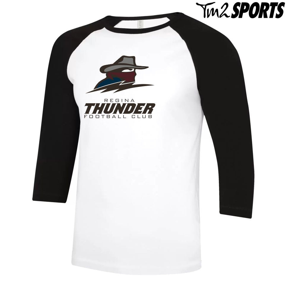 RTFAN25 - Ringspun Baseball Tee - Black/White