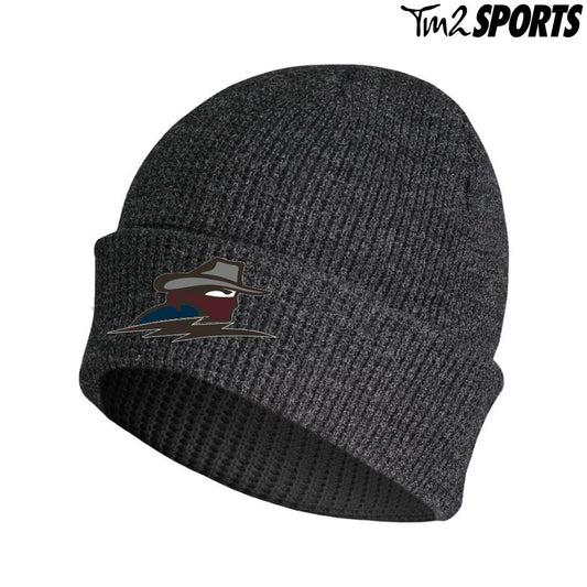 PLAY25 - Waffle Knit Cuff Beanie - Charcoal