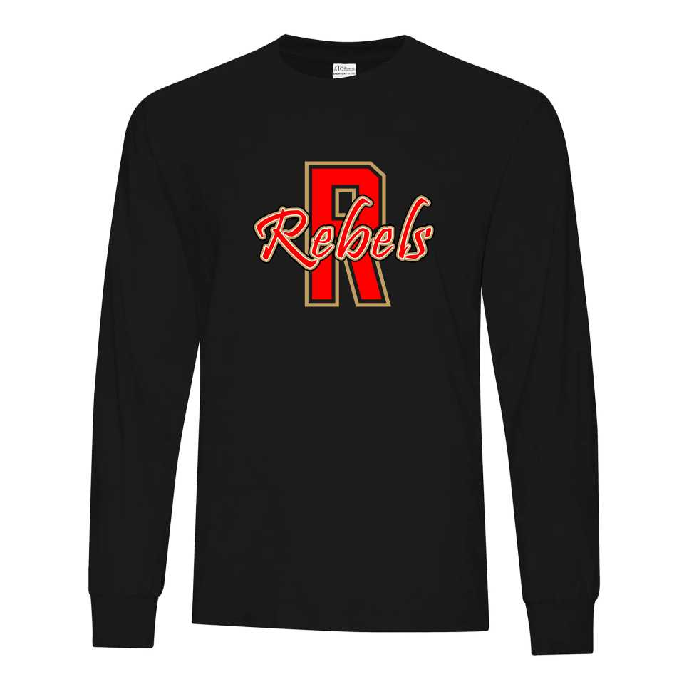 REBH24 - ATC Pro-Spun Long Sleeve tee - Black w/Red Logo