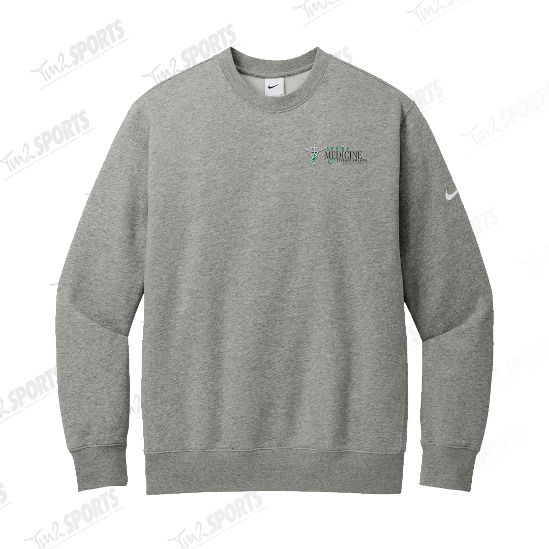 SMSC25 - Nike Club Fleece Sleeve Swoosh Crew - Grey